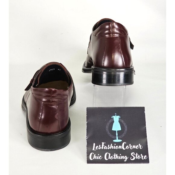 Rodolfo Zengarini Men's Burgundy Leather Monk Strap Buckle Loafers Sz 42 (9) 103 - Picture 6 of 16